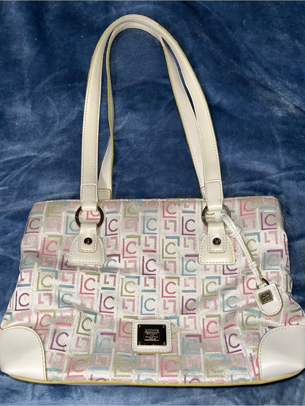 White Multi-Color Patterned Bag